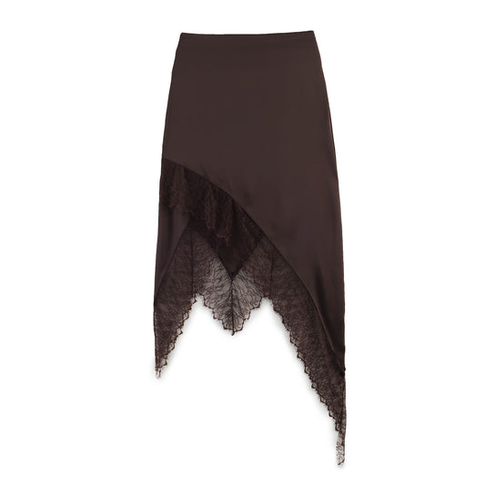 Lace patchwork irregular skirt