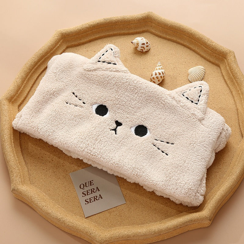 INS Bean Cat Ears Hair Ties Wash Face Headband Makeup Removal Hair Sets Sell Cute Coral Velvet Hair Accessories