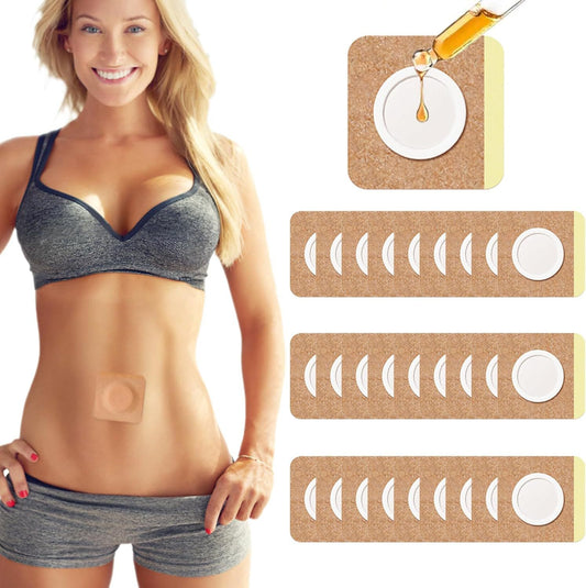 20pcs Cotton Castor Oil Patch for Abdomen - Disposable Self-Adhesive Pad for Weight Loss and Tummy Slimming