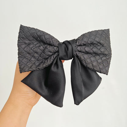 French Color Big Bow Hair Clip Top Clip Female High Sense Back Head Spring Clip Hair Accessories New E284