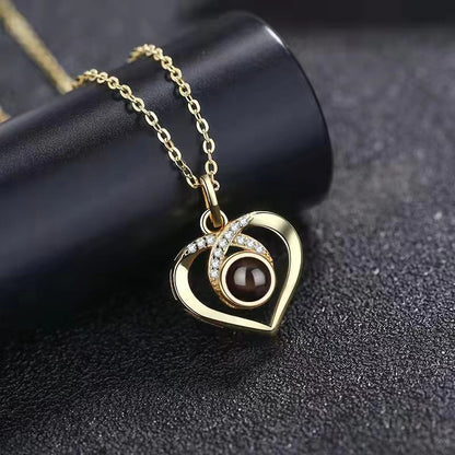 Personalized Photo Projection Necklace Custom Projection Photos Necklace Jewelry Heart Love Memorial Anniversary Gift For Women