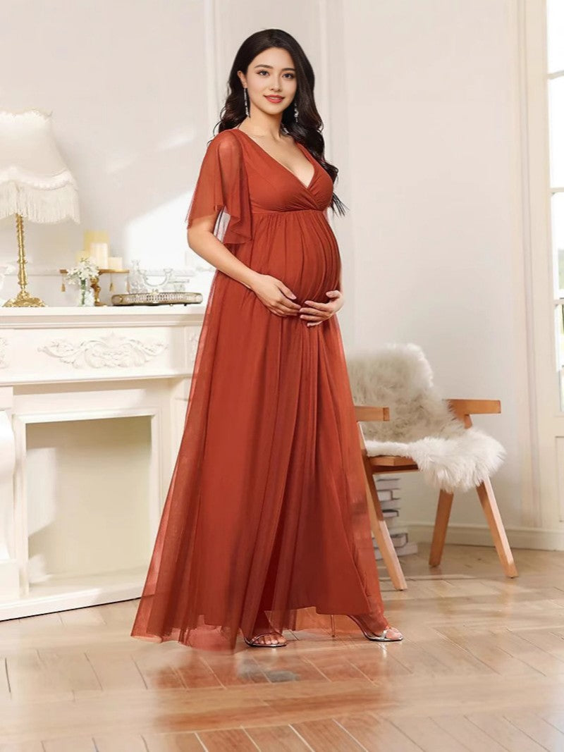 V-Neck Dress For Pregnant Women