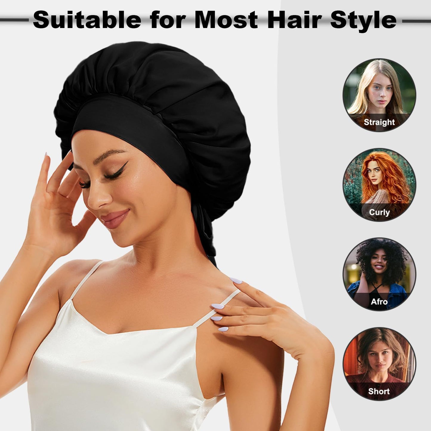 Double sided wide edged high elasticity hair care hat