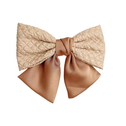French Color Big Bow Hair Clip Top Clip Female High Sense Back Head Spring Clip Hair Accessories New E284