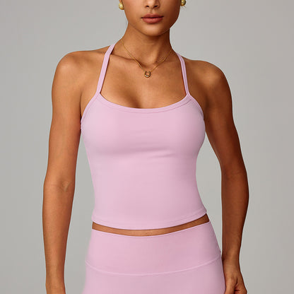 Beautiful back yoga vest quick drying fitness top
