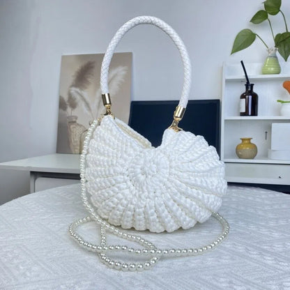 Fun handmade crochet ocean conch bag shell bag women's diagonal cross bag crochet bag