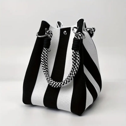 Bucket bag, woven bag, knitted hand-carry bag, single-shoulder bag