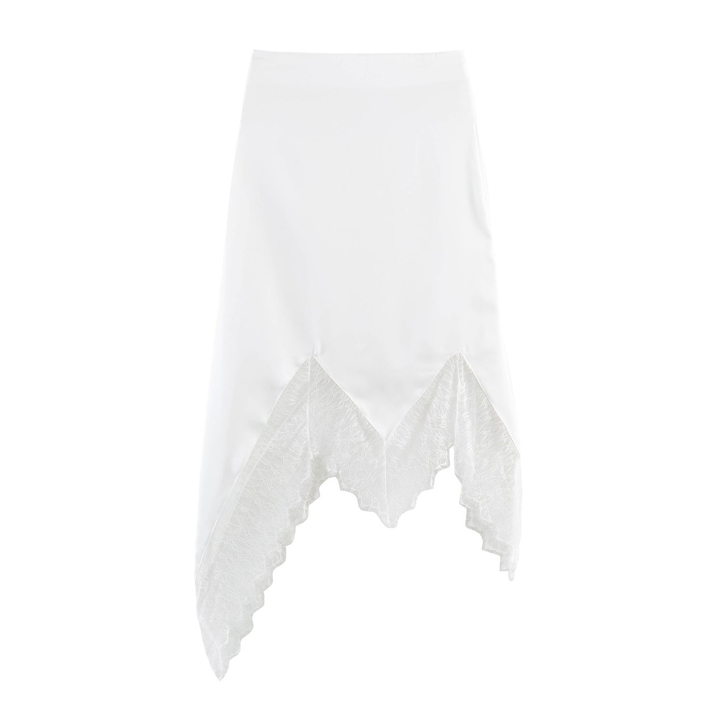 Lace patchwork irregular skirt