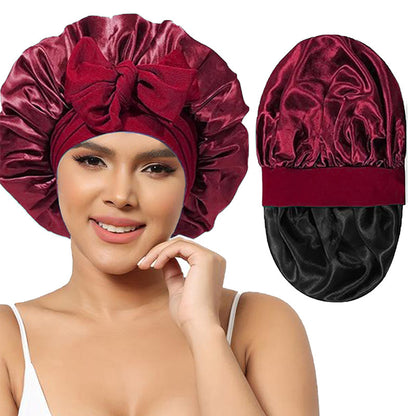 Double sided wide edged high elasticity hair care hat