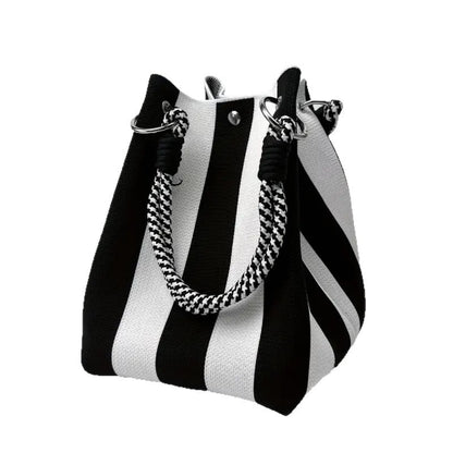 Bucket bag, woven bag, knitted hand-carry bag, single-shoulder bag