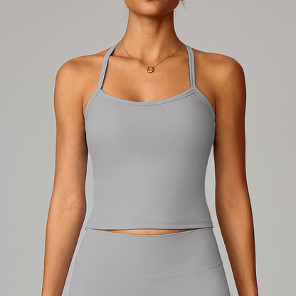 Beautiful back yoga vest quick drying fitness top