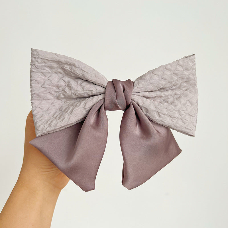 French Color Big Bow Hair Clip Top Clip Female High Sense Back Head Spring Clip Hair Accessories New E284