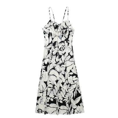 Tropical Style Printed Long Dress Woman Slip Beach Dress Sexy Summer Long Dresses For Women Sleeveless Long Dresses