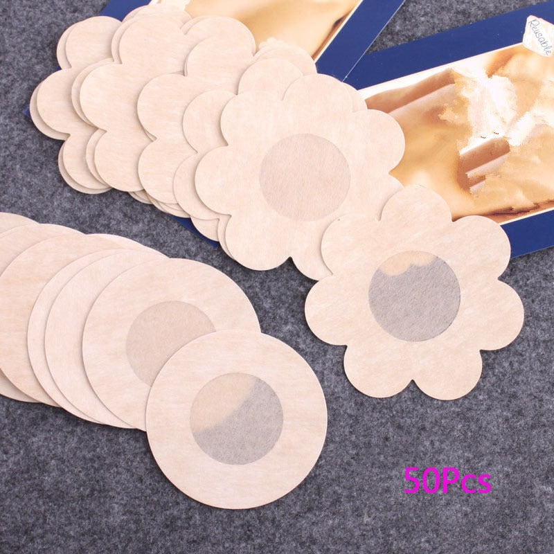 50pcs Women's Invisible Breast Lift Tape Overlays on Bra Nipple Stickers Chest Stickers Adhesivo Bra Nipple Covers Accessories