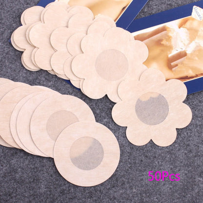 50pcs Women's Invisible Breast Lift Tape Overlays on Bra Nipple Stickers Chest Stickers Adhesivo Bra Nipple Covers Accessories