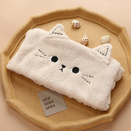 INS Bean Cat Ears Hair Ties Wash Face Headband Makeup Removal Hair Sets Sell Cute Coral Velvet Hair Accessories