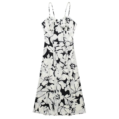 Tropical Style Printed Long Dress Woman Slip Beach Dress Sexy Summer Long Dresses For Women Sleeveless Long Dresses