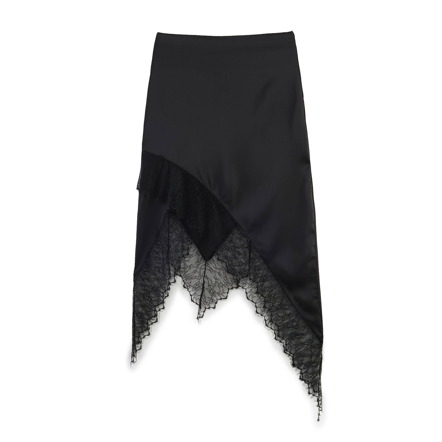 Lace patchwork irregular skirt