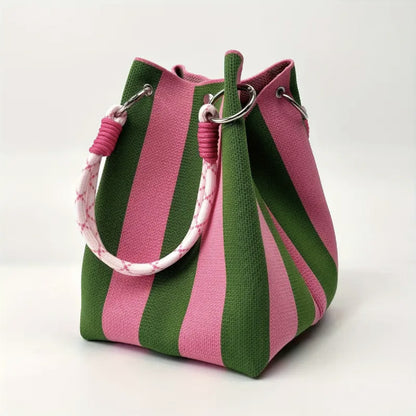 Bucket bag, woven bag, knitted hand-carry bag, single-shoulder bag