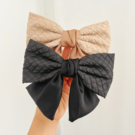 French Color Big Bow Hair Clip Top Clip Female High Sense Back Head Spring Clip Hair Accessories New E284