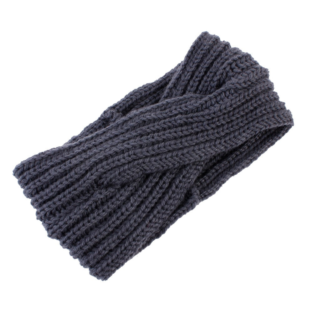 1pc Girl Cross twist warm wool hair band For women Hair accessories Fashion Handmade Crochet Knitted headband Winter Headwrap
