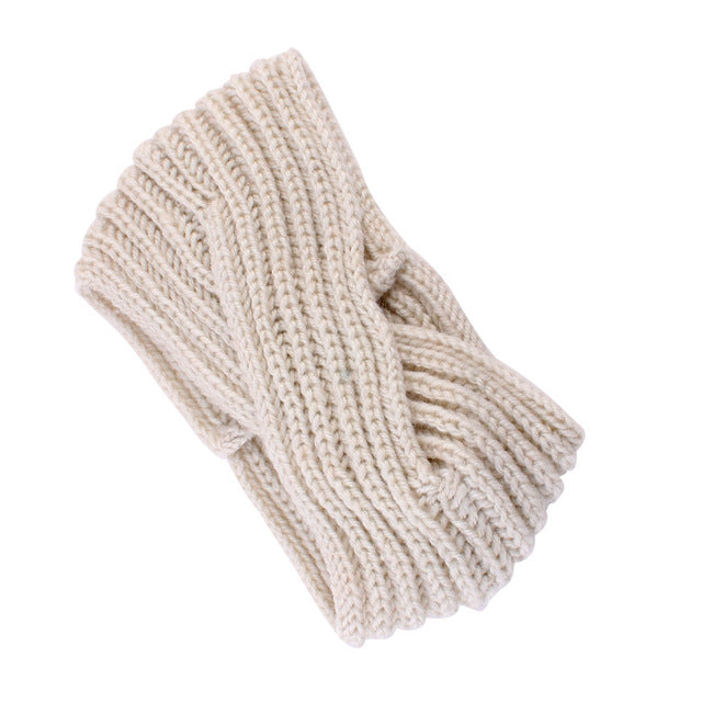 1pc Girl Cross twist warm wool hair band For women Hair accessories Fashion Handmade Crochet Knitted headband Winter Headwrap