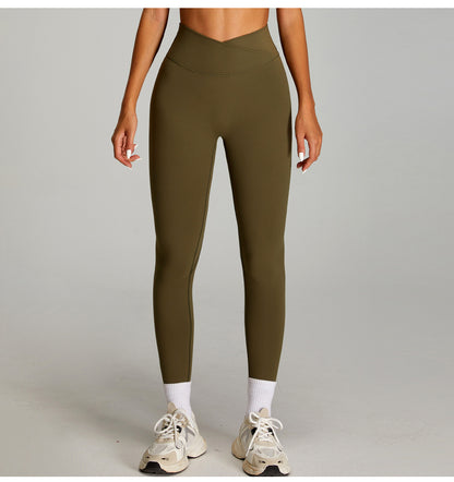High waisted tight fitting sports pants for women