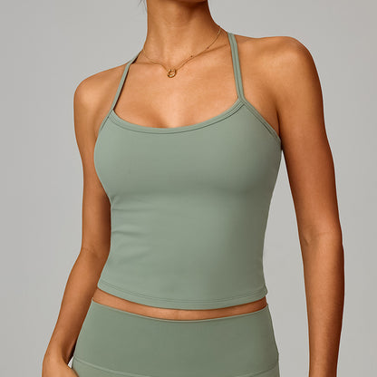 Beautiful back yoga vest quick drying fitness top