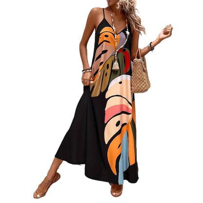 Printed Suspender Dress