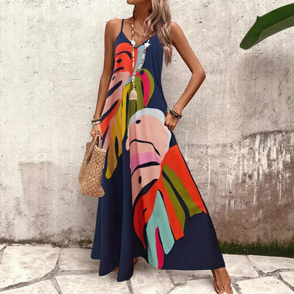 Printed Suspender Dress