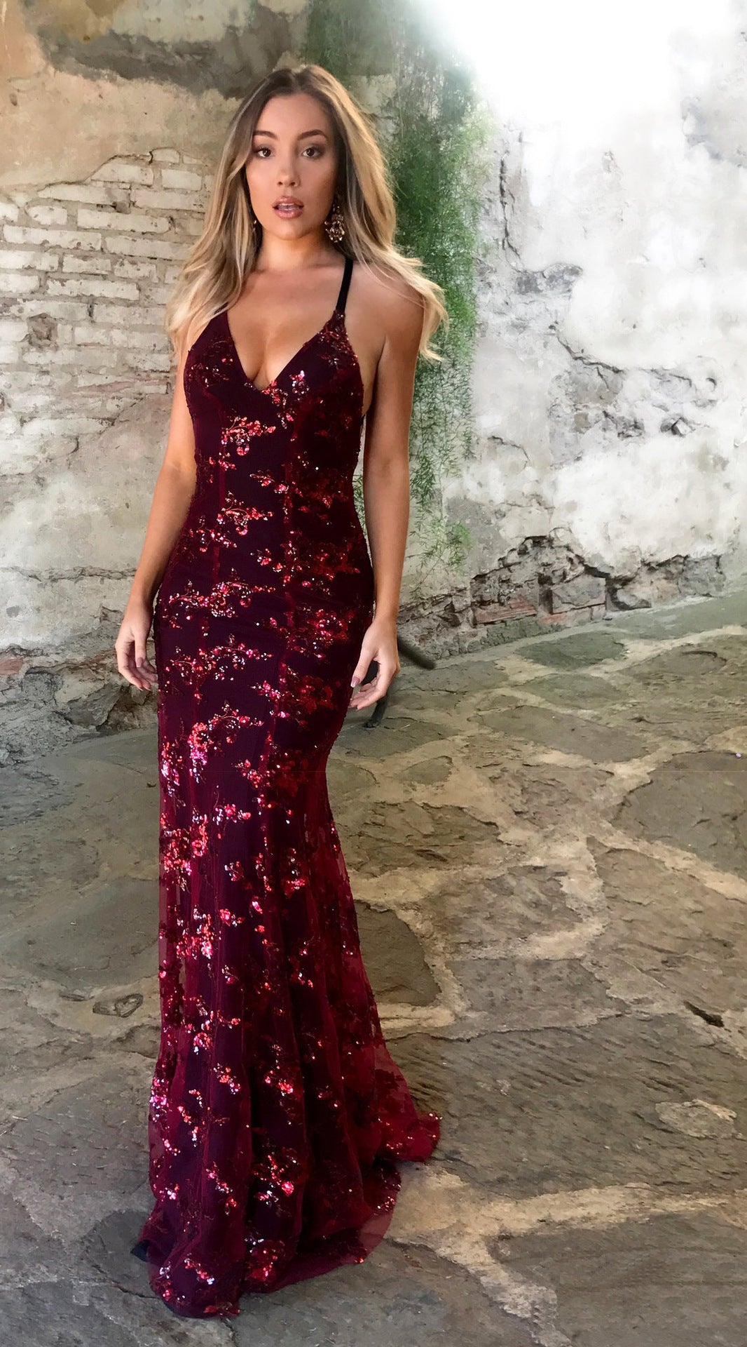 Sequin V-Neck Dress
