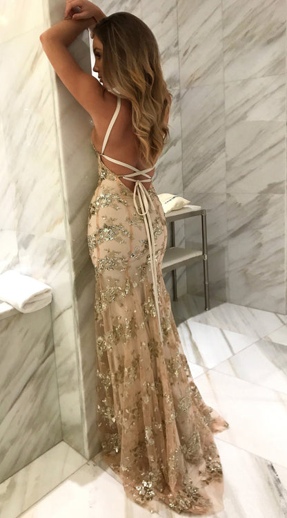 Sequin V-Neck Dress