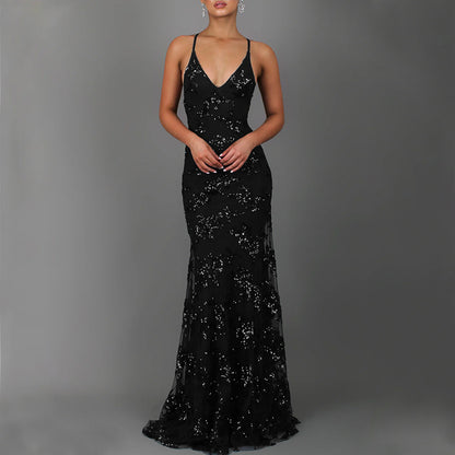 Sequin V-Neck Dress